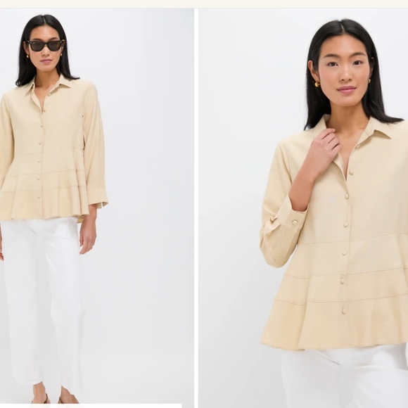 Tuckernuck Cream Button-Up Top - Picture 1 of 8